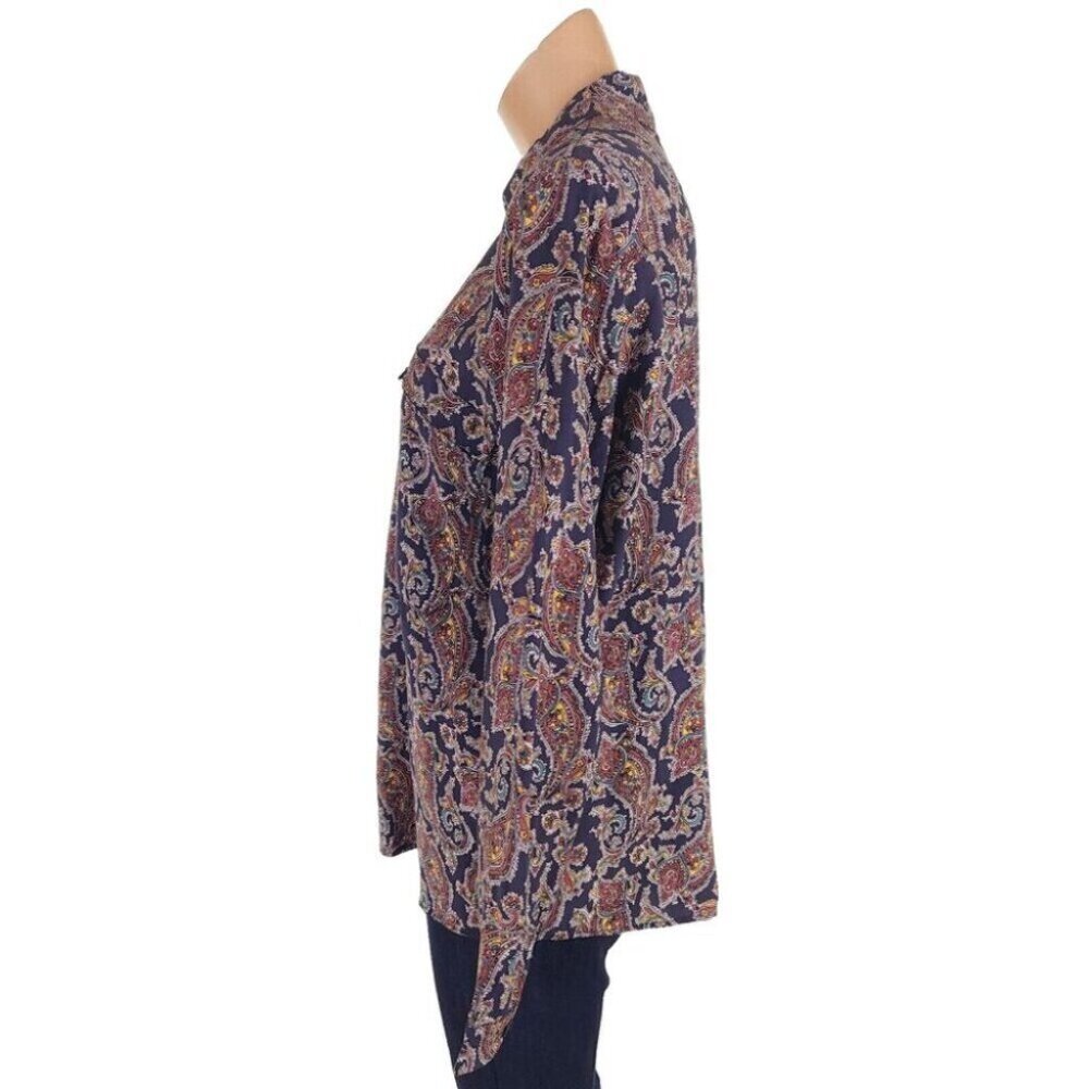 ba&sh Pietro Paisley-print Woven Shirt Size 3 US 10 Blue Multi - Picture 4 of 13